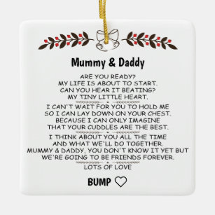 Letter From Baby Bump To Mommy & Daddy To Be  Ceramic Ornament