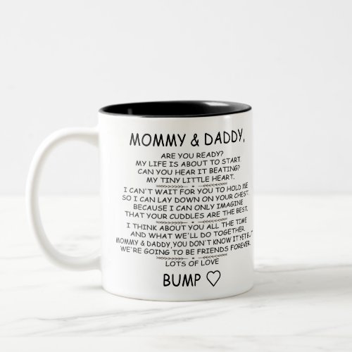 Letter From Baby Bump To Mommy  Daddy To Be Two_Tone Coffee Mug