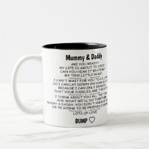 Letter From Baby Bump To Mummy & Daddy To Be Two-Tone Coffee Mug