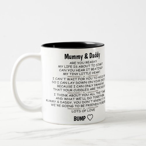 Letter From Baby Bump To Mummy  Daddy To Be Two_Tone Coffee Mug