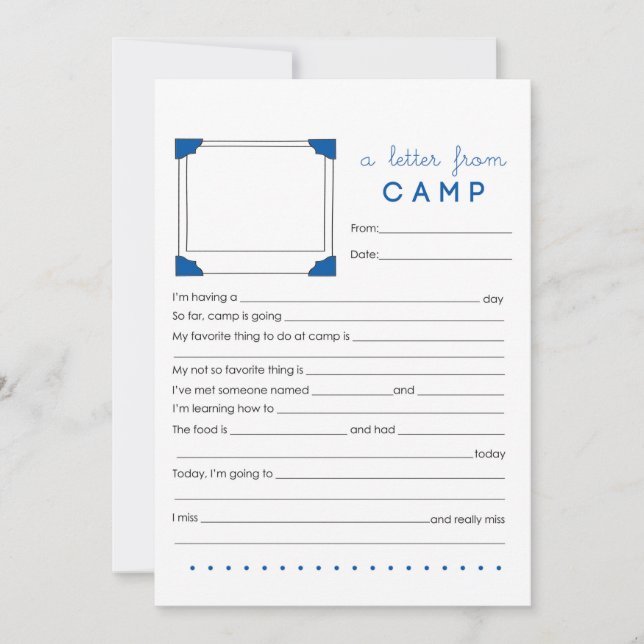 Letter from Camp Stationery Note Card (Front)