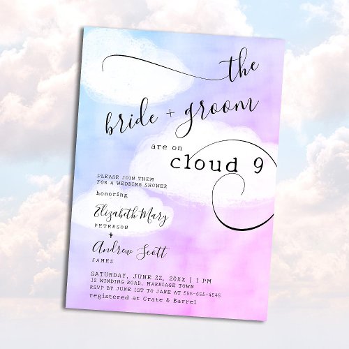 Letter from Cloud 9 Humorous Fun Wedding Shower Invitation