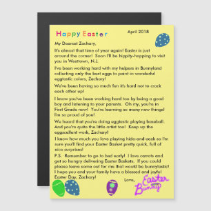 Letter from Easter Bunny Purple Blue Green Eggs