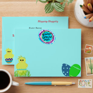 Letter From Easter Bunny Yellow Chick Eggs Envelope