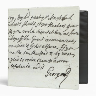 Letter from George II to the Duke of Newcastle 3 Ring Binder