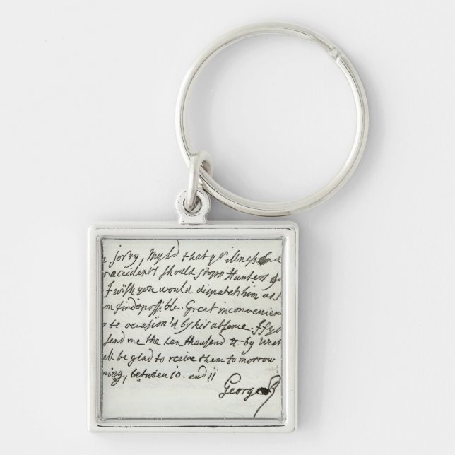 Letter from George II to the Duke of Newcastle Keychain (Front)
