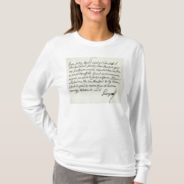 Letter from George II to the Duke of Newcastle T-Shirt (Front)