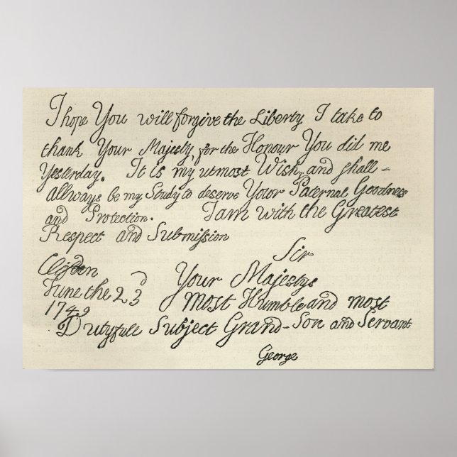 Letter from George III to his grandfather the Poster (Front)