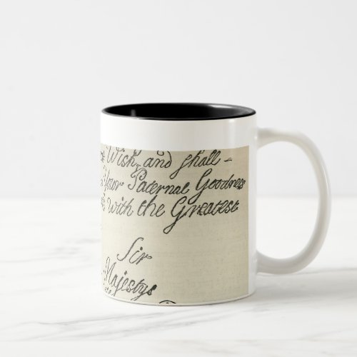 Letter from George III to his grandfather the Two_Tone Coffee Mug