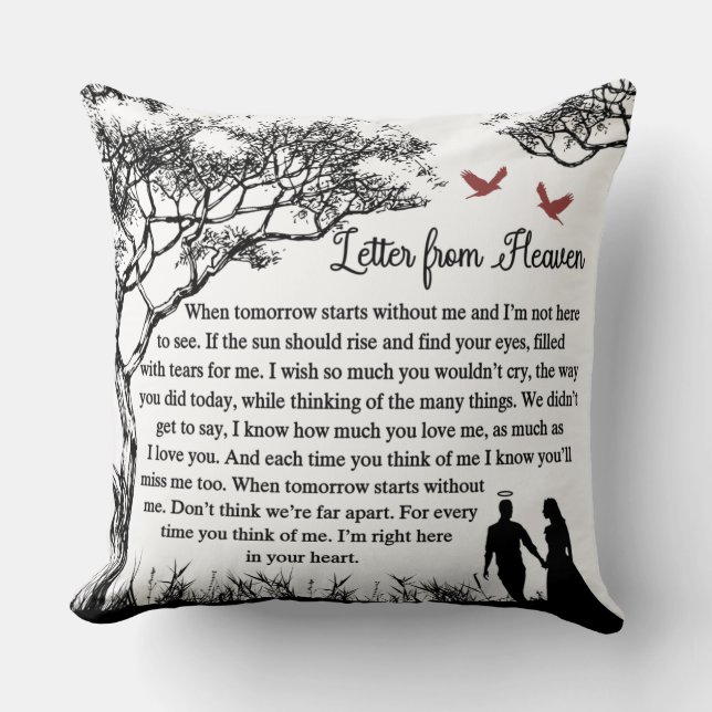 Letter From Heaven Throw Pillow (Front)