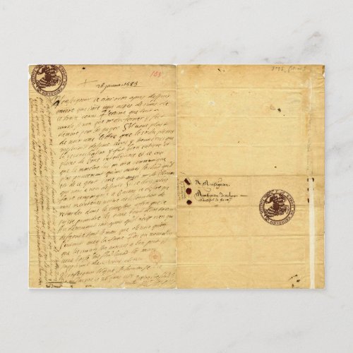 Letter from Michel de Montaigne 1585 Postcard