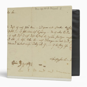 Letter from Mozart to a freemason, January 1786 Binder