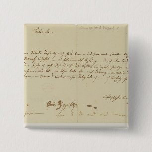 Letter from Mozart to a freemason, January 1786 Pinback Button