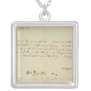 Letter from Mozart to a freemason, January 1786 Silver Plated Necklace