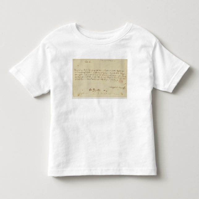 Letter from Mozart to a freemason, January 1786 Toddler T-shirt (Front)