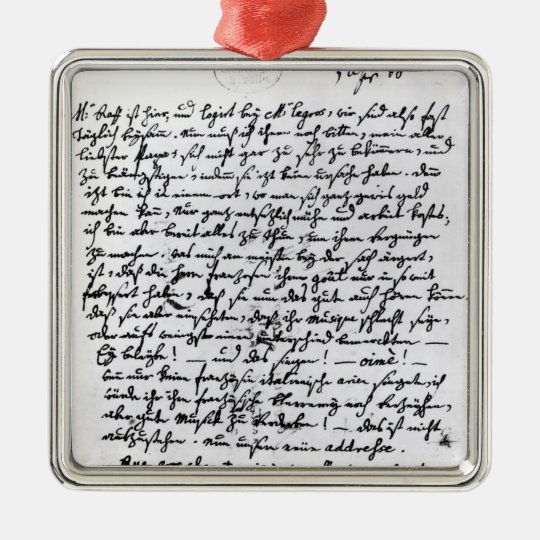Letter from Mozart to his Father, 5th April Metal Ornament