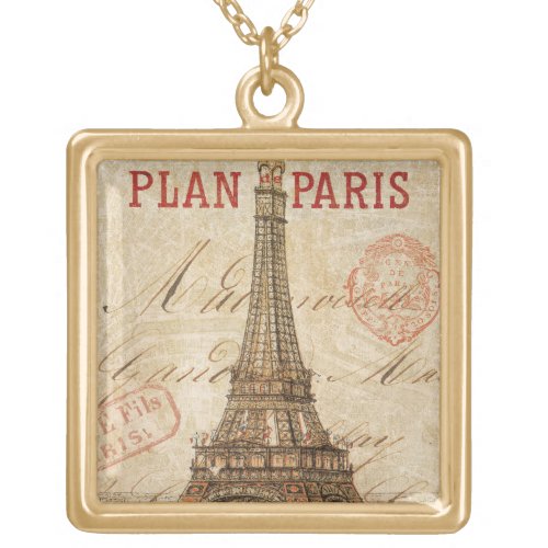 Letter from Paris Gold Plated Necklace
