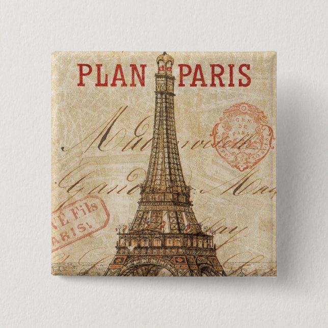 Letter from Paris Pinback Button (Front)