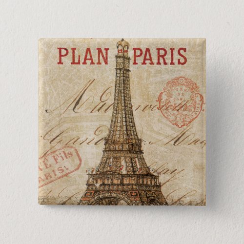 Letter from Paris Pinback Button