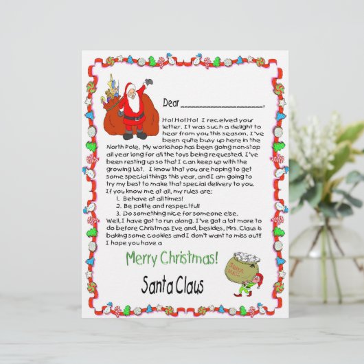 Letter from Santa (Standing Front)