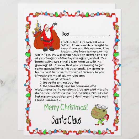 Letter from Santa (Front/Back)