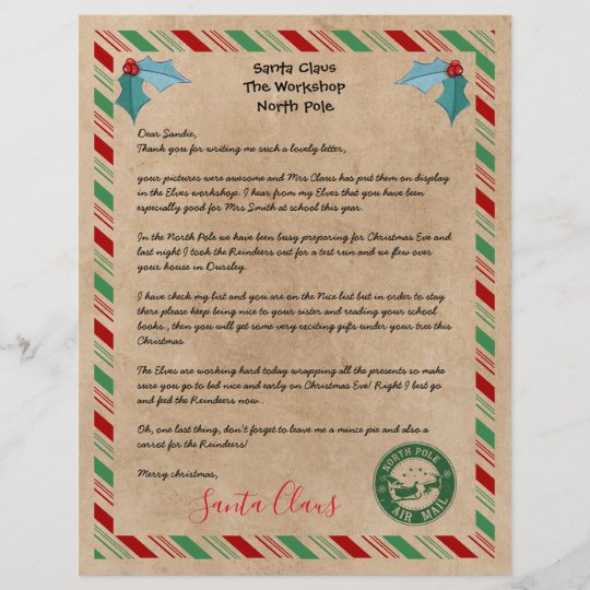 Letter from Santa Claus at the North Pole template Flyer | Zazzle.com