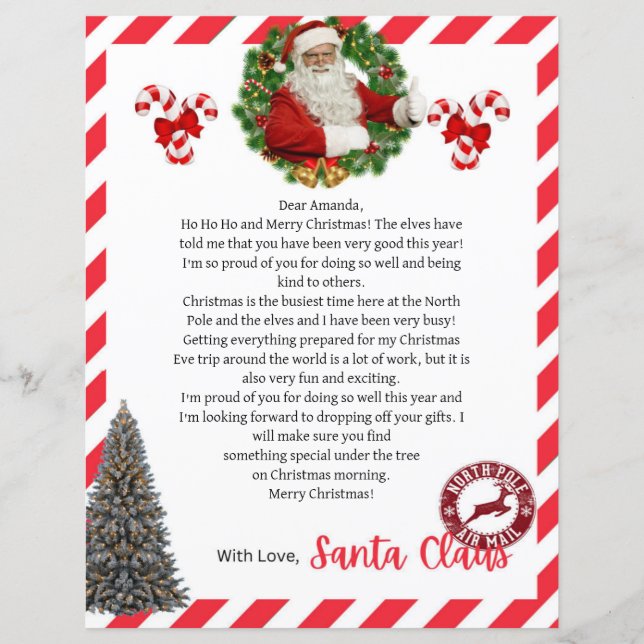 Letter From Santa Claus Christmas (Front)