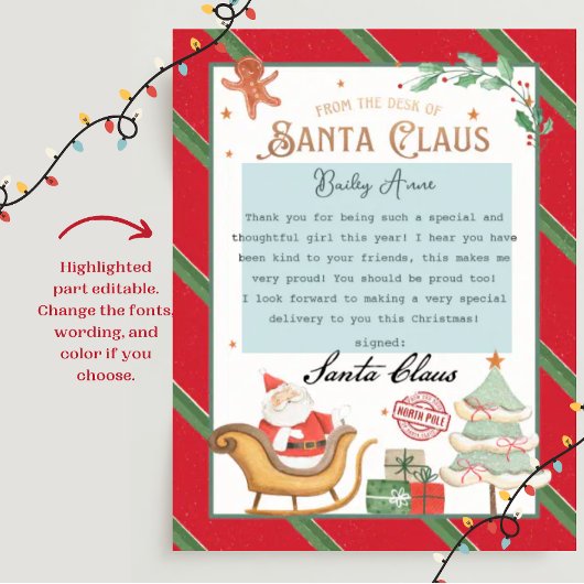 Letter From Santa Claus Christmas letter