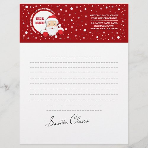 Letter from Santa Claus Custom Christmas Letterhe Letterhead