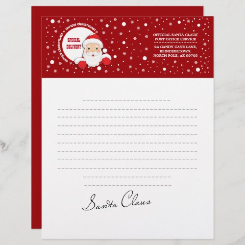 Letter from Santa Claus Custom Christmas Letterhe Letterhead