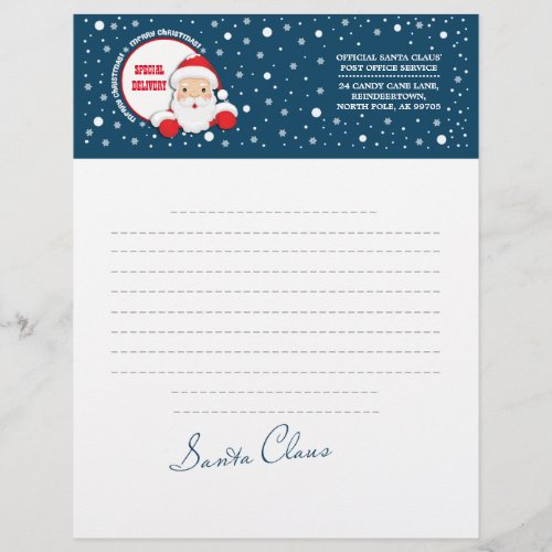 Letter from Santa Claus Custom Christmas Letterhead