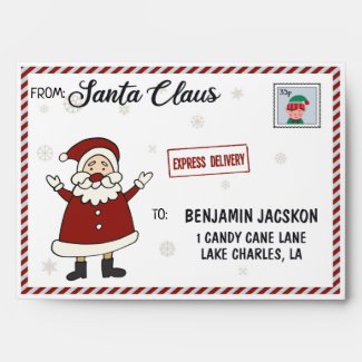 Letter from Santa Claus express delivery elf stamp Envelope