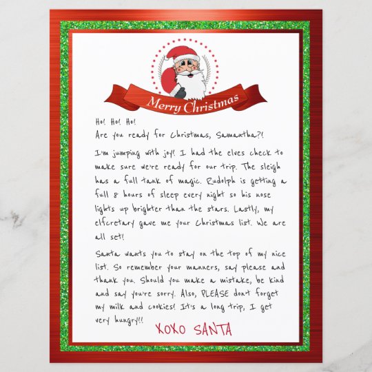 Letter From Santa Claus From North Pole