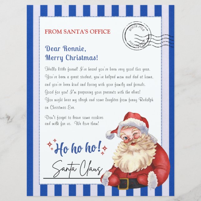 Letter From Santa Claus From North Pole Office (Front)
