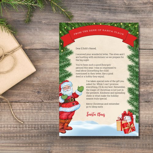 Letter from Santa Claus Personalized Invitation