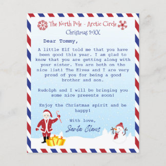 Letter from Santa Claus to kids