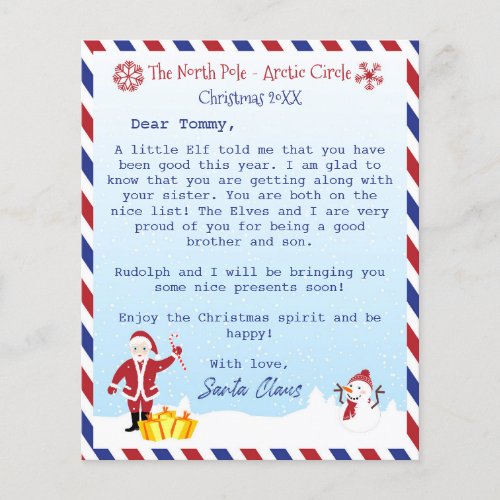  Letter from Santa Claus to kids