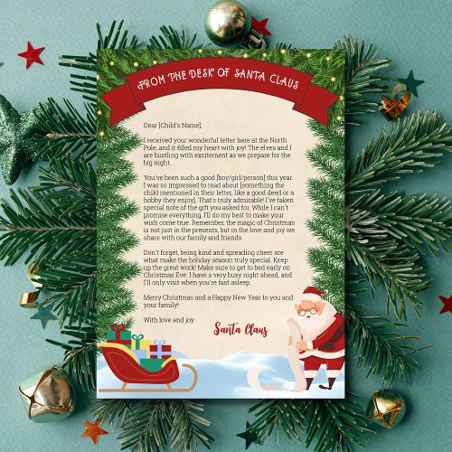Letter from Santa Claus Traditional Personalised Invitation