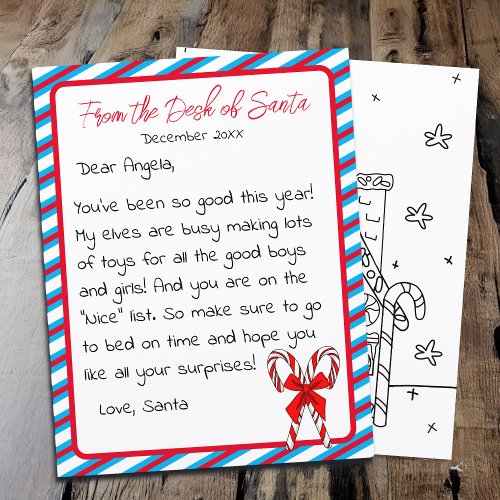 Letter from Santa Clause Kids Christmas