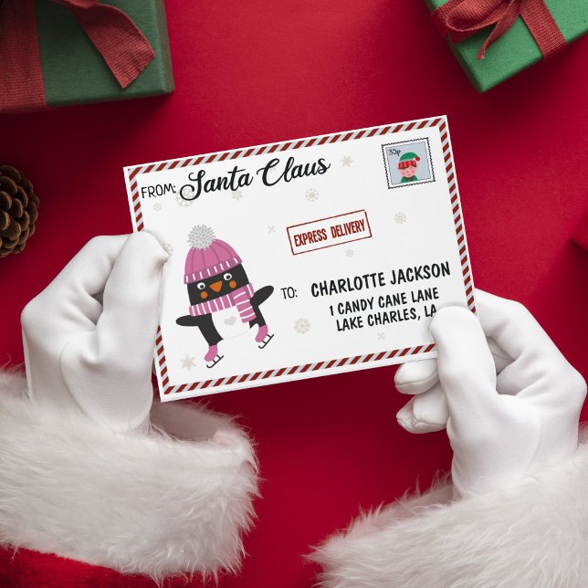 Letter from Santa express delivery with penguin  Envelope (Creator Uploaded)