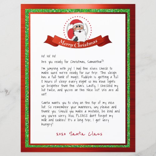 Letter From Santa From North Pole