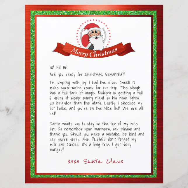 Letter From Santa From North Pole | Zazzle