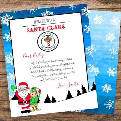Letter from Santa from the North Pole