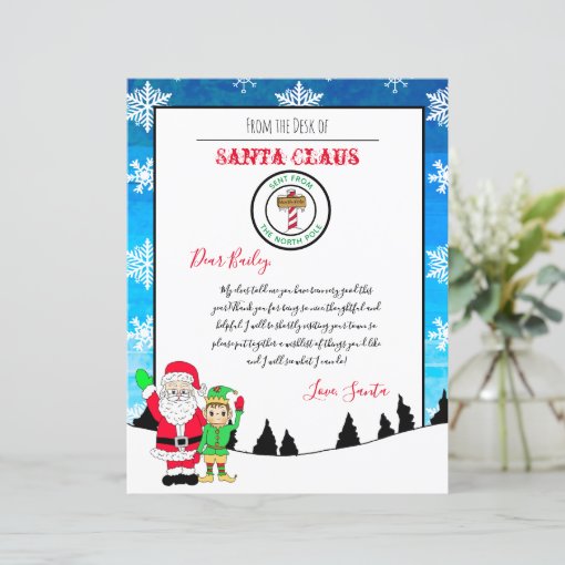 Letter from Santa from the North Pole | Zazzle