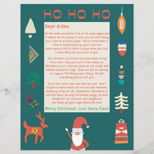 Letter from Santa Ho Ho Ho Nordic Santa