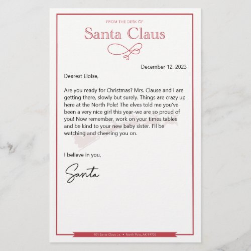 Letter From Santa Nice Editable