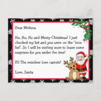 Letter from Santa, Nice List, for Kids