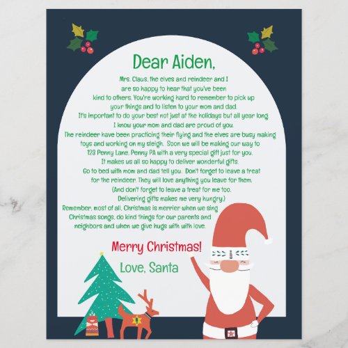 Letter from Santa Nordic Merry Christmas