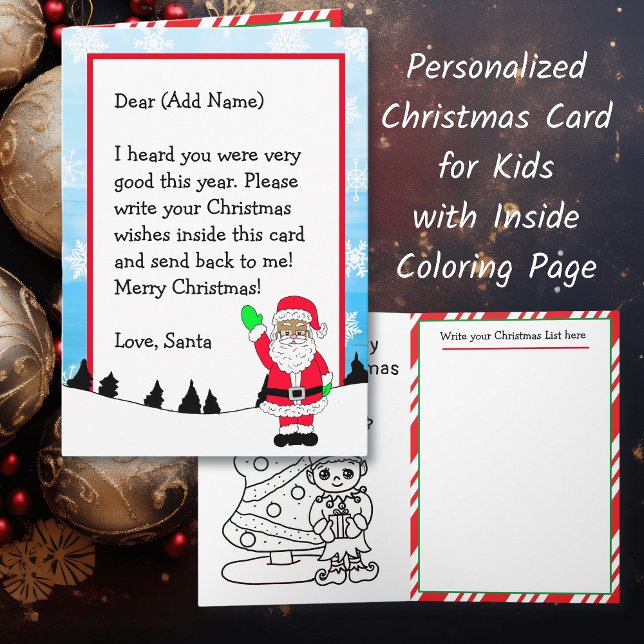 Letter from Santa of Color | Coloring Page Card (Creator Uploaded)