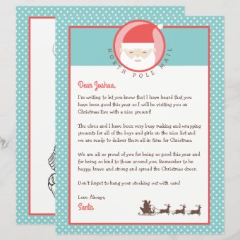Letter From Santa Personalized &amp; Coloring Page | Zazzle
